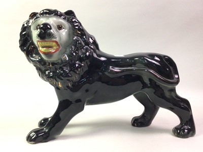 Lot 518 - PAIR OF STAFFORDSHIRE LIONS