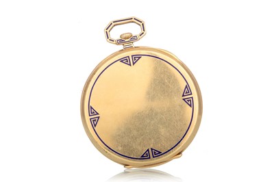 Lot 852 - ART DECO NINE CARAT GOLD OPEN FACE POCKET WATCH