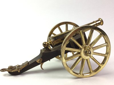 Lot 484 - THE NAPOLEONIC GUN KIT, PAIR OF BRASS CANNONS