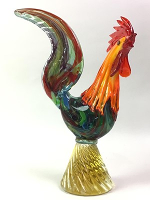 Lot 525 - MURANO STYLE GLASS COCKEREL