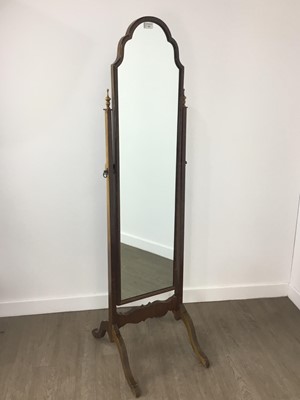 Lot 502 - MAHOGANY CHEVAL MIRROR