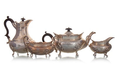 Lot 799 - EDWARDIAN FOUR PIECE SILVER TEA SERVICE