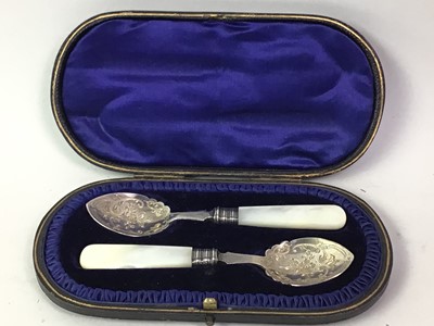 Lot 322 - PAIR OF SILVER DESSERT SPOONS