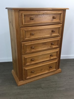 Lot 279 - PINE CHEST OF DRAWERS