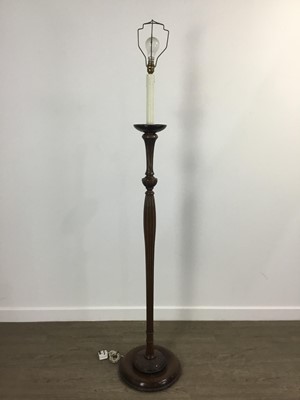 Lot 614 - MAHOGANY FLOOR LAMP