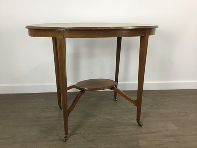 Lot 615 - YEW WOOD OVAL TABLE