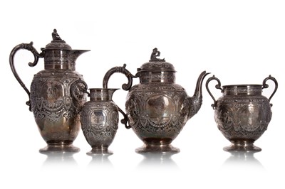 Lot 817 - VICTORIAN SILVER FOUR PIECE TEA SERVICE