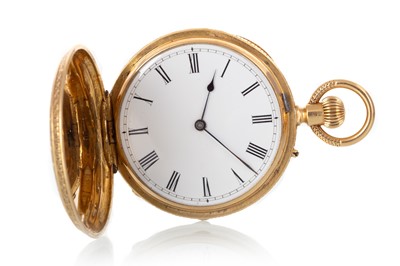 Lot 866 - EIGHTEEN CARAT GOLD FULL HUNTER POCKET WATCH