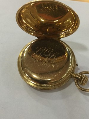 Lot 866 - EIGHTEEN CARAT GOLD FULL HUNTER POCKET WATCH