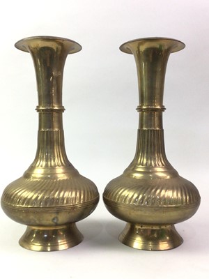 Lot 252 - PAIR OF BRASS VASES