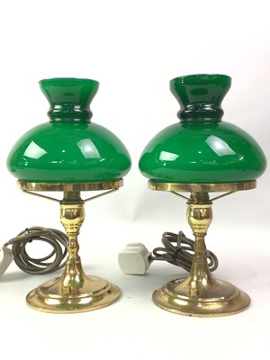 Lot 749 - PAIR OF BRASS TABLE LAMPS