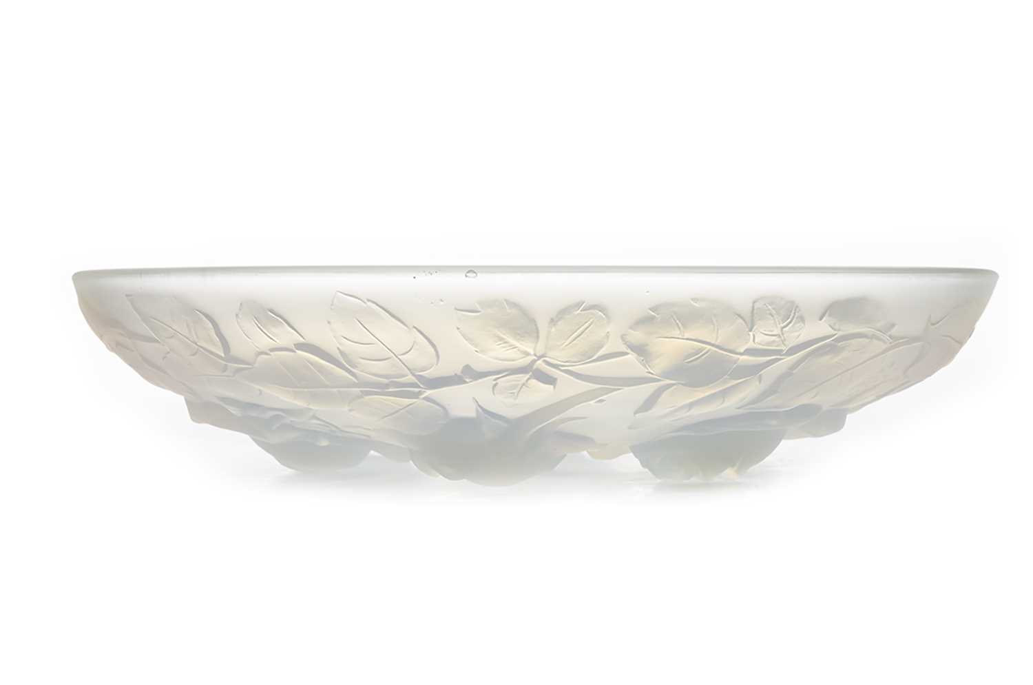 Lot 407 - ETLING, 'ROSES' PATTERN OPALESCENT GLASS BOWL