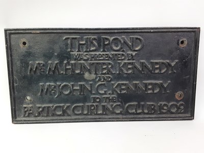 Lot 1742 - PARTICK CURLING CLUB, POND AND CLUBHOUSE PRESENTATION PLAQUES