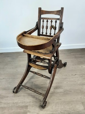Lot 122A - VICTORIAN BABY'S FEEDING CHAIR