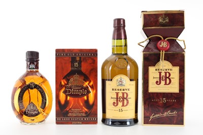 Lot 58 - J&B 15 YEAR OLD RESERVE AND DIMPLE 15 YEAR OLD HALF BOTTLE 37.5CL