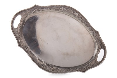 Lot 1230 - ANGLO-INDIAN OVAL SILVER TRAY