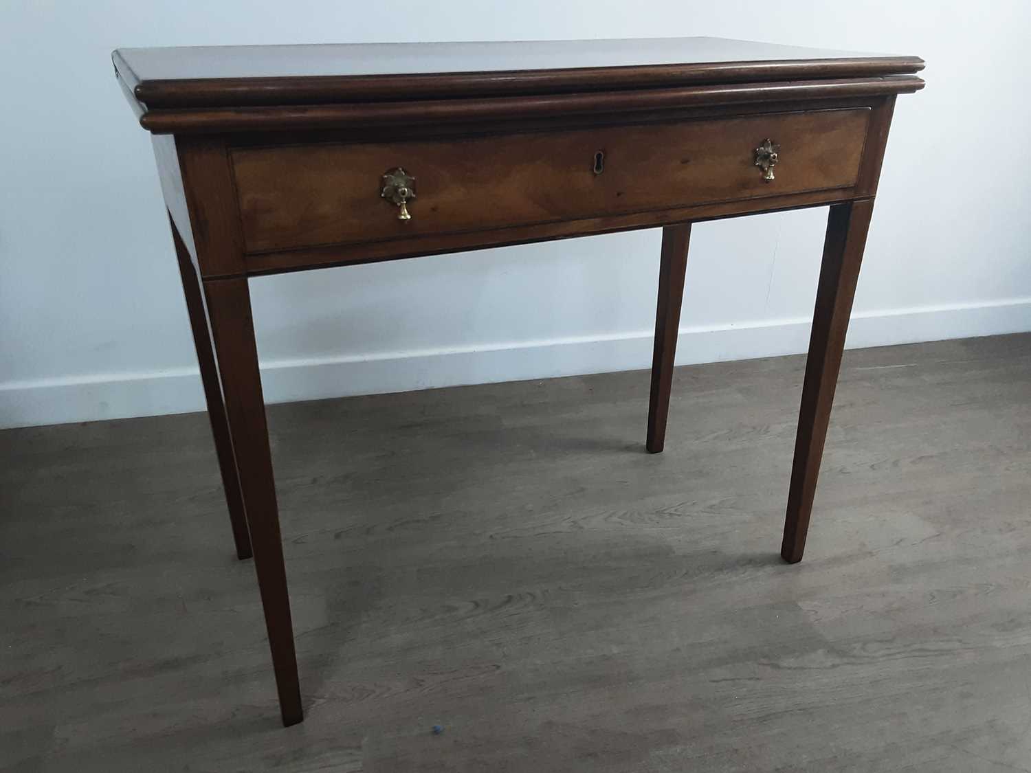 Lot 85 - GEORGIAN MAHOGANY FOLD OVER TEA TABLE