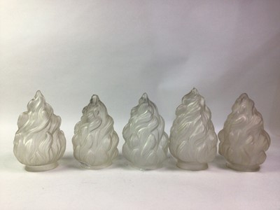 Lot 59 - GROUP OF SIX FROSTED GLASS SHADES