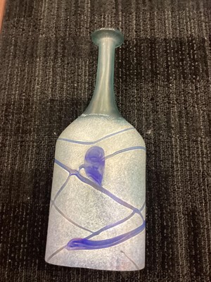 Lot 411 - BERTIL VALLIEN (SWEDISH, 1938-) FOR KOSTA BODA, TWO IRRIDESCENT GLASS VASES