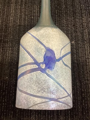 Lot 411 - BERTIL VALLIEN (SWEDISH, 1938-) FOR KOSTA BODA, TWO IRRIDESCENT GLASS VASES
