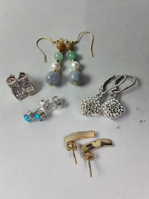 Lot 138 - TEN PAIRS OF SILVER AND GEM SET EARRINGS