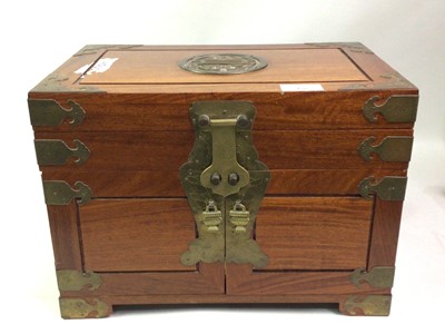 Lot 126 - CHINESE HARDWOOD AND BRASS STORAGE CHEST