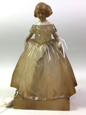 Lot 172 - ALABASTER FIGURAL TABLE LAMP