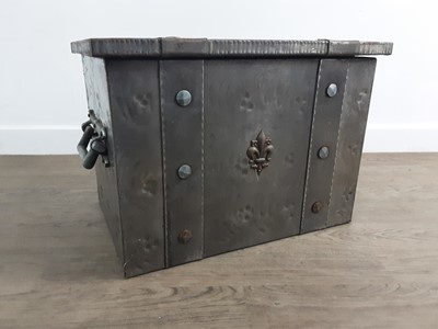 Lot 174 - HAMMERED METAL COAL BOX