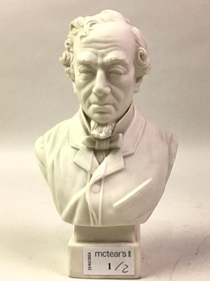 Lot 1 - TWO PARIAN WARE BUSTS OF DISRAELI AND GLADSTONE