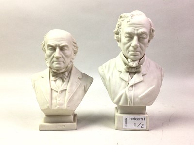 Lot 1 - TWO PARIAN WARE BUSTS OF DISRAELI AND GLADSTONE