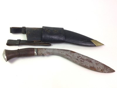 Lot 204 - KUKRI WITH WOODEN HANDLE