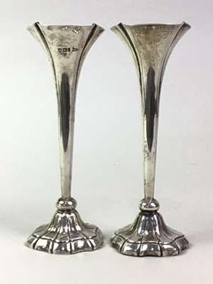 Lot 213 - PAIR OF SILVER SPILL VASES