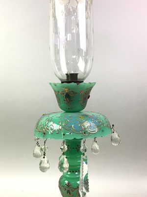Lot 219 - GREEN AND GILT LUSTRE