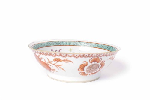 Lot 216 - 19TH CENTURY CHINESE FAMILLE ROSE BOWL painted...