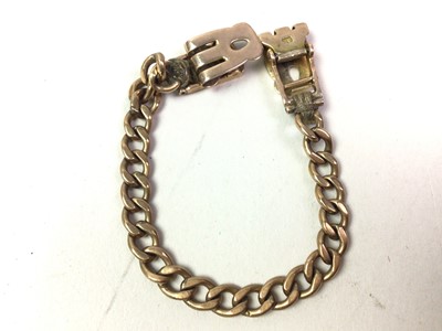 Lot 354 - NINE CARAT GOLD WATCH BRACELET