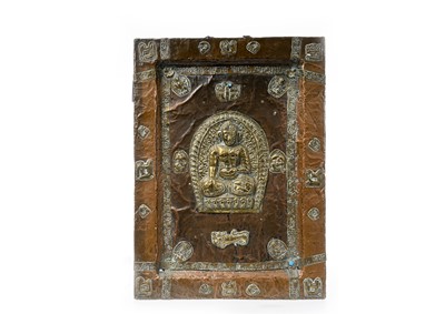 Lot 1247 - INDIAN COPPER AND BRASS ICON