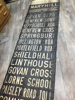 Lot 244 - 1950s TRAM DESTINATION BLIND
