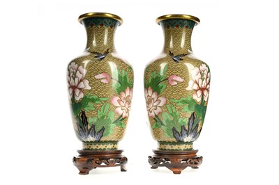 Lot 1248 - PAIR OF CHINESE CLOISONNE VASES