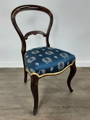 Lot 402 - PAIR OF VICTORIAN ROSEWOOD BALLOON BACK PARLOUR CHAIRS