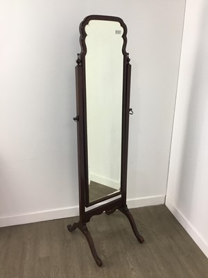 Lot 395 - MAHOGANY CHEVAL DRESSING MIRROR
