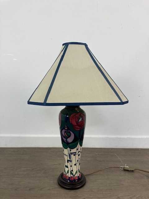 Lot 420 - RACHEL BISHOP FOR MOORCROFT, 'MACKINTOSH' PATTERN TABLE LAMP