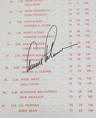 Lot 1756 - ARNOLD PALMER AUTOGRAPHED OPEN GOLF CHAMPIONSHIP PROGRAMME