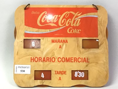 Lot 530 - VINTAGE COCA COLA ADVERTISEMENT