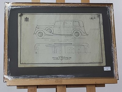 Lot 437 - SCALE DRAWING OF A SPECIAL LANDAULETTE ON HUMBER PULLMAN