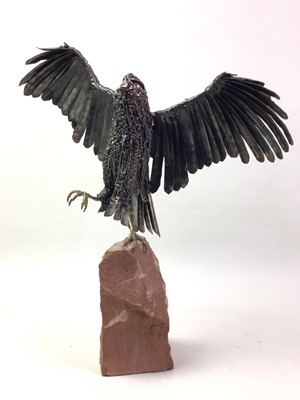 Lot 427 - METAL SCULPTURE OF A BIRD OF PREY