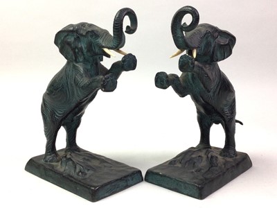 Lot 547 - PAIR OF BRONZE ELEPHANT FIGURES