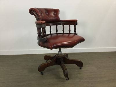 Lot 444 - REPRODUCTION MAHOGANY CAPTAINS CHAIR