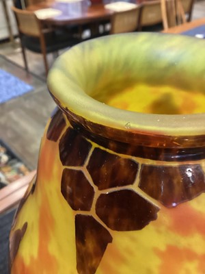 Lot 425 - CHARLES SCHNEIDER FOR LA VERRE FRANCAIS, ART NOUVEAU CAMEO GLASS VASE