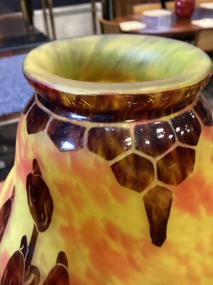 Lot 425 - CHARLES SCHNEIDER FOR LA VERRE FRANCAIS, ART NOUVEAU CAMEO GLASS VASE