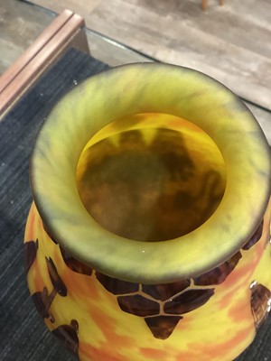 Lot 425 - CHARLES SCHNEIDER FOR LA VERRE FRANCAIS, ART NOUVEAU CAMEO GLASS VASE